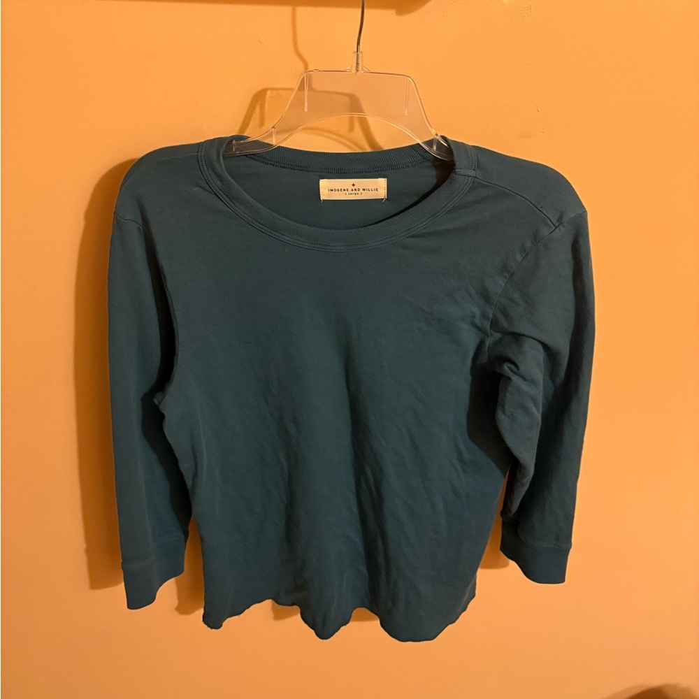 imogene + willie Teal Long Sleeve Tee